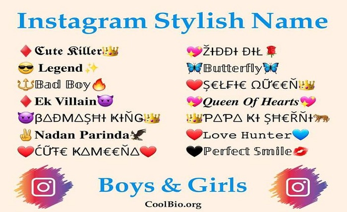 insta stylish names
